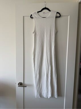 Wilfred Sleeveless White Ribbed Maxi Dress